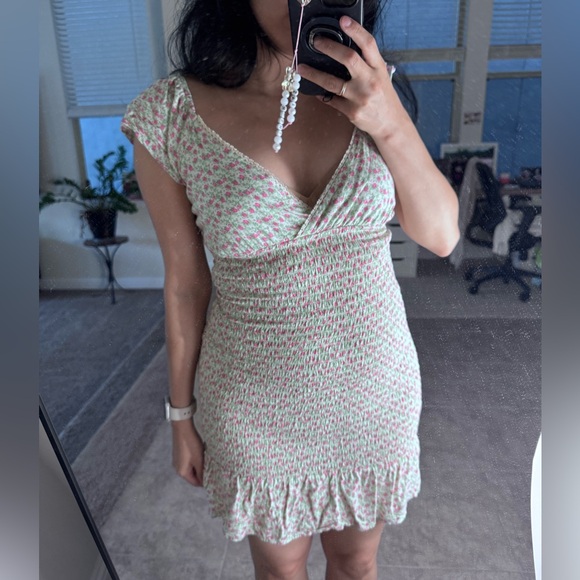 Wild Fable White Ruched Ruffled Mini Dress - Picture 3 of 11